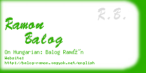 ramon balog business card